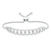 Thumbnail Image 1 of 1/5 CT. T.W. Diamond Interlocking Curb Link Bolo Bracelet in Sterling Silver - 9.5&quot;