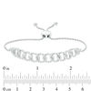 Thumbnail Image 3 of 1/5 CT. T.W. Diamond Interlocking Curb Link Bolo Bracelet in Sterling Silver - 9.5&quot;