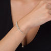 Thumbnail Image 2 of 1/4 CT. T.W. Diamond Interlocking Curb Link Bolo Bracelet in 10K Gold - 9.5"