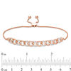 Thumbnail Image 2 of 1/4 CT. T.W. Diamond Interlocking Curb Link Bolo Bracelet in 10K Rose Gold - 9.5"