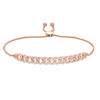 Thumbnail Image 1 of 1/2 CT. T.W. Diamond Interlocking Curb Link Bolo Bracelet in 10K Rose Gold - 9.5"