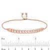 Thumbnail Image 2 of 1/2 CT. T.W. Diamond Interlocking Curb Link Bolo Bracelet in 10K Rose Gold - 9.5"