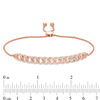 Thumbnail Image 3 of 1/2 CT. T.W. Diamond Interlocking Curb Link Bolo Bracelet in 10K Rose Gold - 9.5"