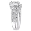 Thumbnail Image 2 of 1/5 CT. T.W. Diamond Cushion Frame Twist Vintage-Style Bridal Set in Sterling Silver