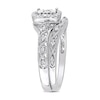 Thumbnail Image 2 of 1/5 CT. T.W. Diamond Cushion Frame Twist Vintage-Style Bridal Set in Sterling Silver