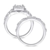 Thumbnail Image 3 of 1/5 CT. T.W. Diamond Cushion Frame Twist Vintage-Style Bridal Set in Sterling Silver