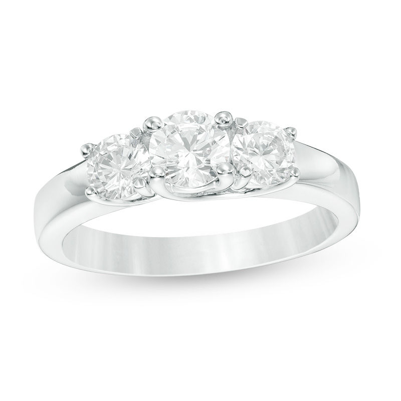 Main Image 1 of 1 CT. T.W. Diamond Three Stone Engagement Ring in 14K White Gold