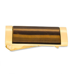 Money Clips Best Money Clips Zales Zales - men s rectangle tiger s eye money clip in stainless steel with yellow ip
