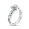 Thumbnail Image 2 of 1/2 CT. T.W. Diamond Heart Frame Three Piece Bridal Set in 10K White Gold