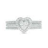 Thumbnail Image 6 of 1/2 CT. T.W. Diamond Heart Frame Three Piece Bridal Set in 10K White Gold
