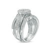 Thumbnail Image 2 of 1/3 CT. T.W. Composite Diamond Oval Frame Three Piece Bridal Set in Sterling Silver