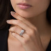 Thumbnail Image 2 of 1/4 CT. T.W. Diamond Double Frame Vintage-Style Three Piece Bridal Set in Sterling Silver