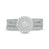 Thumbnail Image 6 of 1/4 CT. T.W. Diamond Double Frame Vintage-Style Three Piece Bridal Set in Sterling Silver