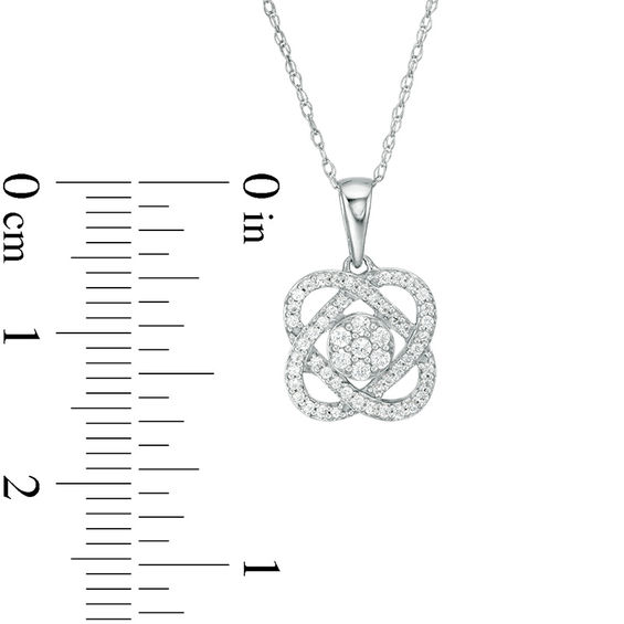 1/2 CT. T.W. Composite Diamond Love Knot Pendant and Stud Earrings Se 1/2 CT. T.W. Composite Diamond Love Knot Pendant and Stud Earrings Set in 10K White Gold