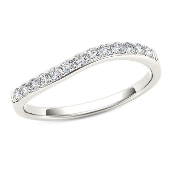 1/4 CT. T.w. Diamond Wave Anniversary Band in 10K White Gold