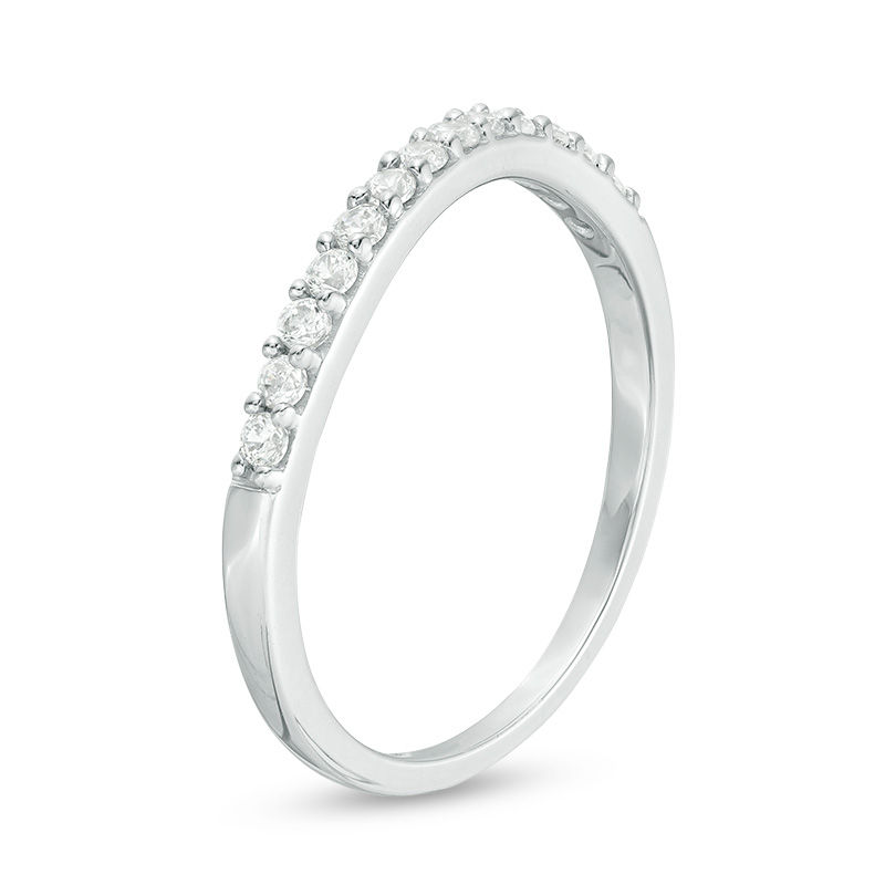 Main Image 3 of 1/4 CT. T.W. Diamond Wave Anniversary Band in 10K White Gold
