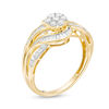 Thumbnail Image 2 of 1/2 CT. T.W. Baguette and Round Composite Diamond Bypass Ring in 10K Gold