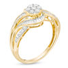 Thumbnail Image 3 of 1/2 CT. T.W. Baguette and Round Composite Diamond Bypass Ring in 10K Gold
