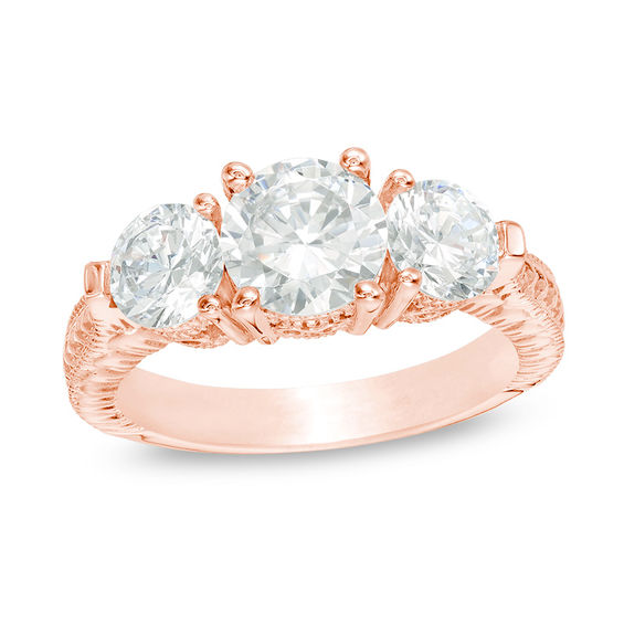 Size zales diamond rings rose color 3 diamond rings