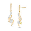 Thumbnail Image 1 of 1/5 CT. T.W. Diamond Swirl Flower Drop Earrings in 10K Gold