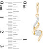 Thumbnail Image 2 of 1/5 CT. T.W. Diamond Swirl Flower Drop Earrings in 10K Gold