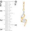 Thumbnail Image 3 of 1/5 CT. T.W. Diamond Swirl Flower Drop Earrings in 10K Gold