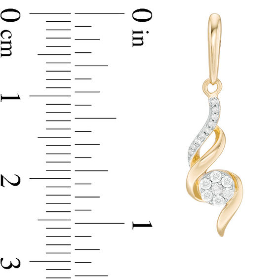 1/5 CT. T.w. Diamond Swirl Flower Drop Earrings in 10K Gold