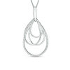 Thumbnail Image 1 of 1/4 CT. T.W. Diamond Overlapping Teardrop Pendant in Sterling Silver