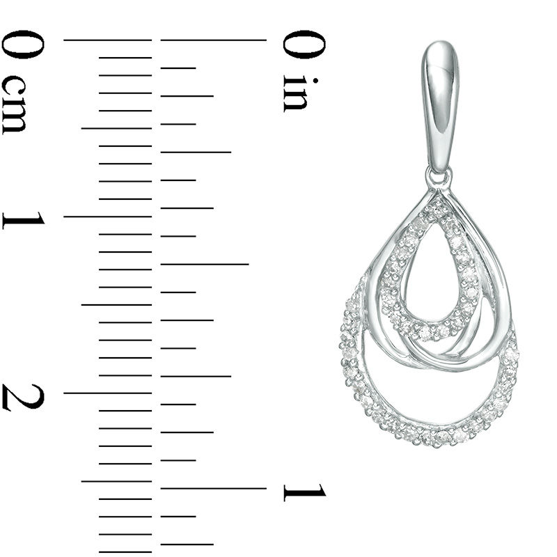 1/5 CT. T.W. Diamond Multi Teardrop Earrings in Sterling Silver