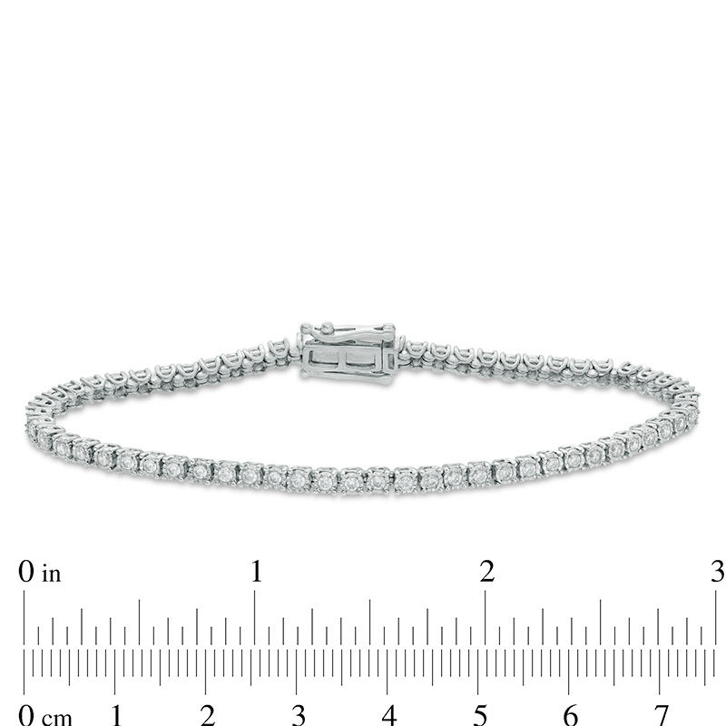 Main Image 3 of 1 CT. T.W. Diamond Tennis Bracelet in 10K White Gold