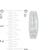 Thumbnail Image 2 of 1/6 CT. T.W. Diamond Multi-Row Half-Hoop Earrings in Sterling Silver