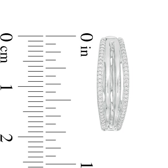 1/6 CT. T.w. Diamond Multi-Row Half-Hoop Earrings in Sterling Silver