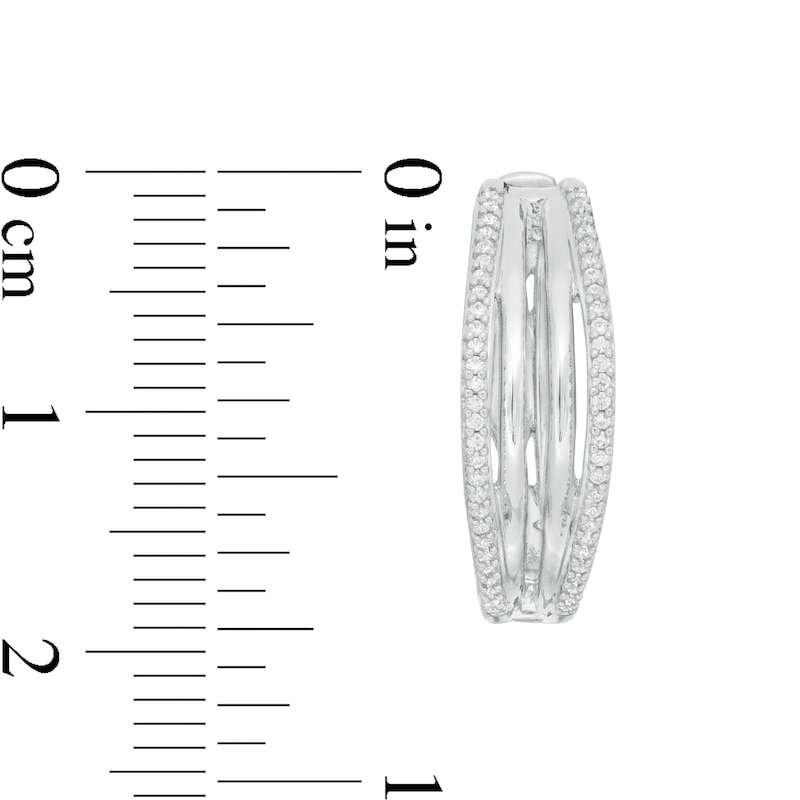 1/6 CT. T.W. Diamond Multi-Row Half-Hoop Earrings in Sterling Silver