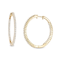 1 CT. T.W. Diamond Inside-Out Hoop Earrings in 10K Gold