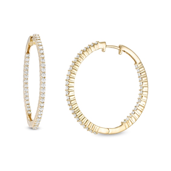 1 CT. T.w. Diamond Inside-Out Hoop Earrings in 10K Gold