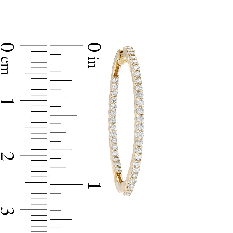 Main Image 3 of 1 CT. T.W. Diamond Inside-Out Hoop Earrings in 10K Gold