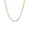 Thumbnail Image 1 of Made in Italy Triple Strand Sparkle Bead Necklace in 14K Tri-Tone Gold