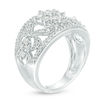 Thumbnail Image 1 of 1 CT. T.W. Diamond Flower Scroll Vintage-Style Ring in 10K White Gold