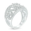 Thumbnail Image 2 of 1 CT. T.W. Diamond Flower Scroll Vintage-Style Ring in 10K White Gold