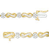 Thumbnail Image 3 of 2 CT. T.W. Baguette and Round Composite Diamond Infinity Link Bracelet in 10K Gold - 7.25"