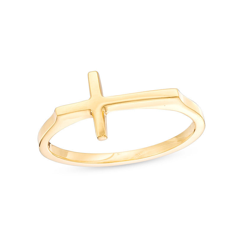 Main Image 1 of Sideways Cross Ring in 10K Gold