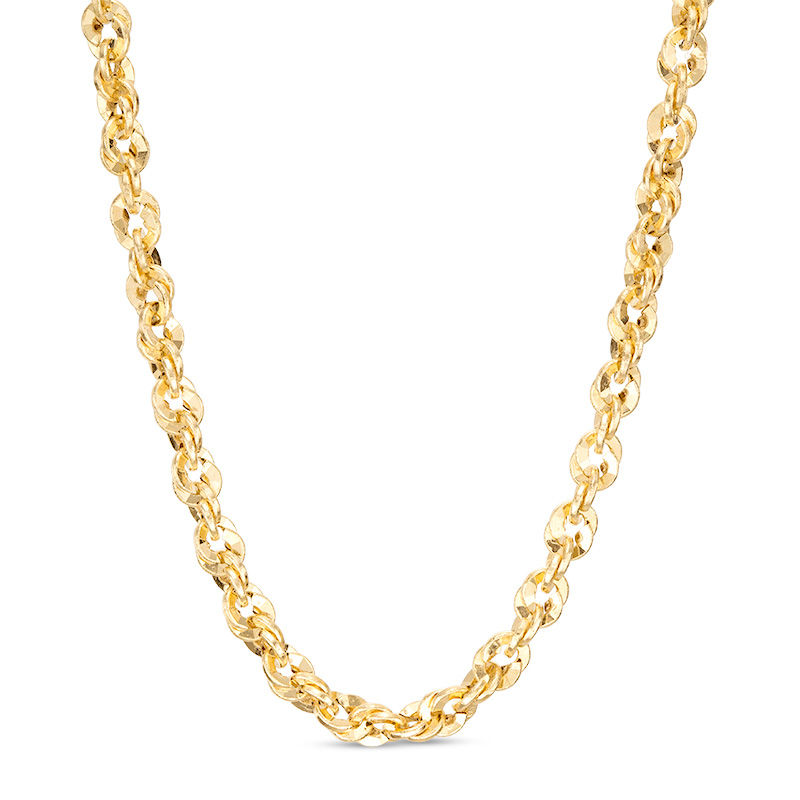 Main Image 1 of Ladies' 4.0mm Rope Chain Necklace in 10K Gold - 18"