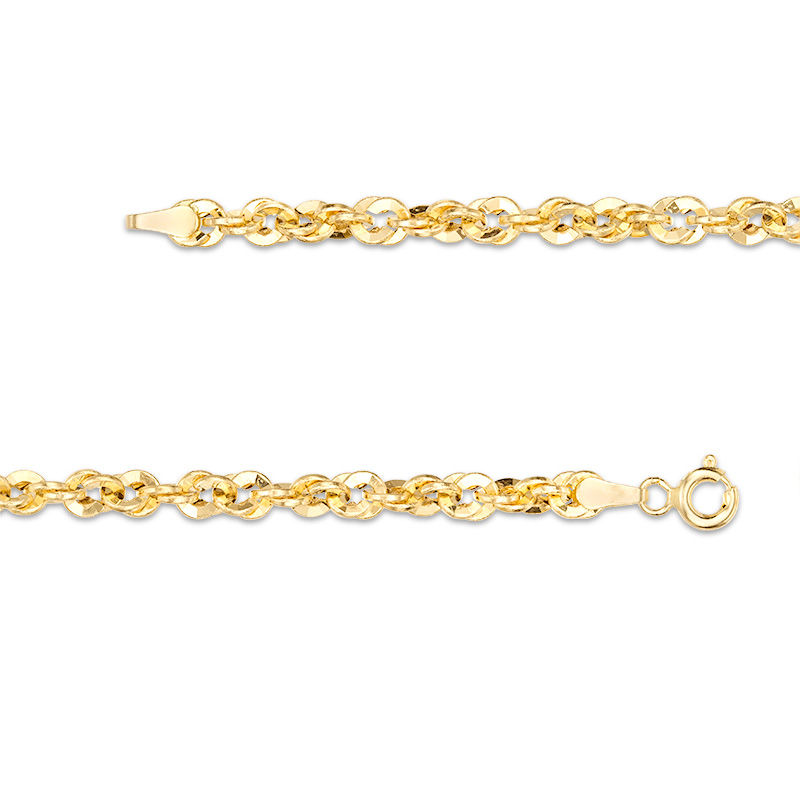 Main Image 2 of Ladies' 4.0mm Rope Chain Necklace in 10K Gold - 18"