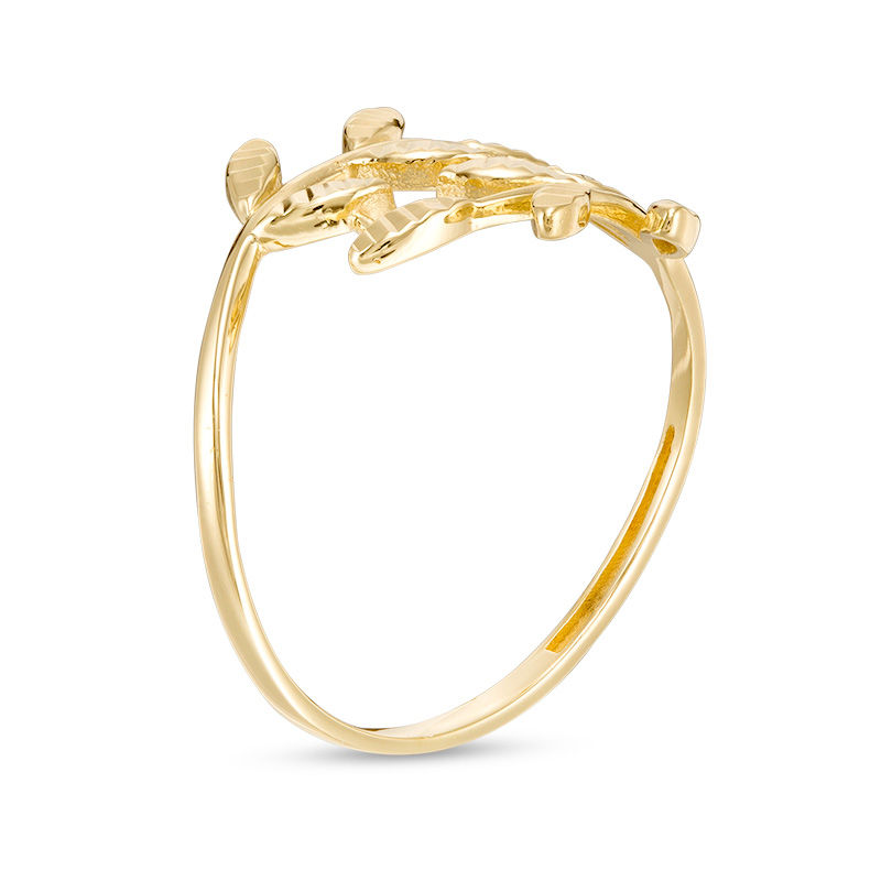 Main Image 2 of Diamond-Cut Tree Branch Bypass Ring in 10K Gold