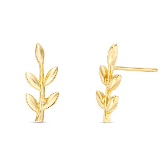 Tree Branch Stud Earrings in 10K Gold