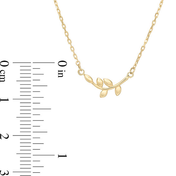 Curved Tree Branch Necklace in 10K Gold - 17"