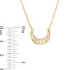 Thumbnail Image 2 of Celestial Crescent Moon Necklace in 10K Gold - 17"