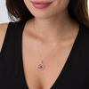 Thumbnail Image 3 of 5.0mm Heart-Shaped Lab-Created Ruby and White Sapphire Frame "MOM" Circle Pendant in Sterling Silver and 14K Gold Plate