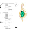 Thumbnail Image 3 of Oval Lab-Created Emerald and White Sapphire Flame Stud Earrings in 10K Gold