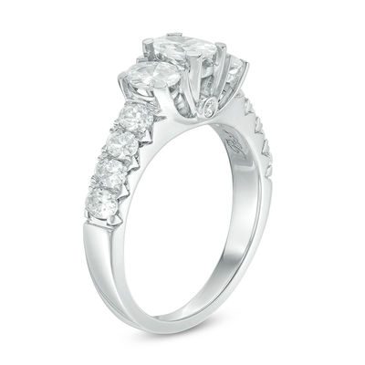 1-1/5 CT. T.W. Certified Diamond Past Present Future® Engagement Ring in  14K White Gold (I/I2) | Zales Outlet